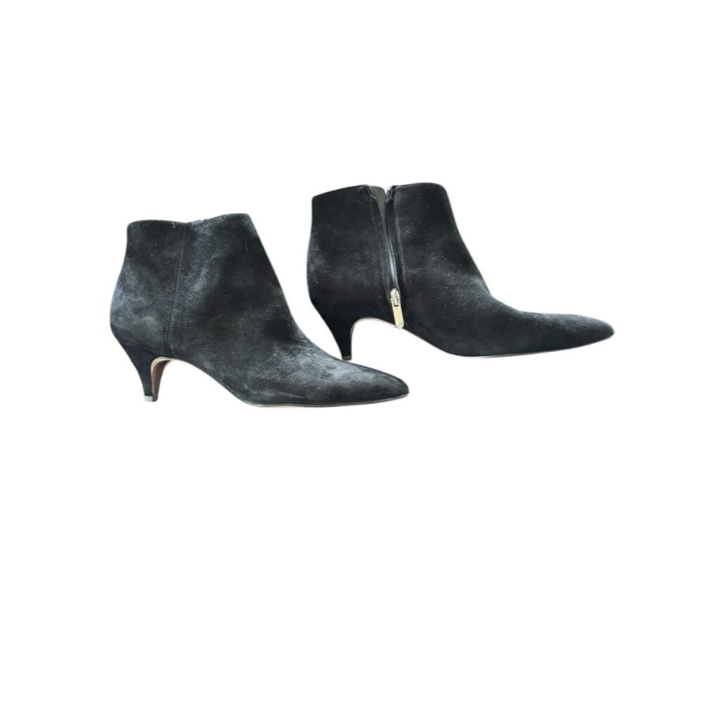 Sam Edelman Black Suede Pointed Toe Heeled Ankle Boots